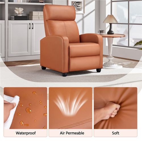 Fauteuil De Relaxation Avec Fonction De Couchage Similicuir Synthétique Marron