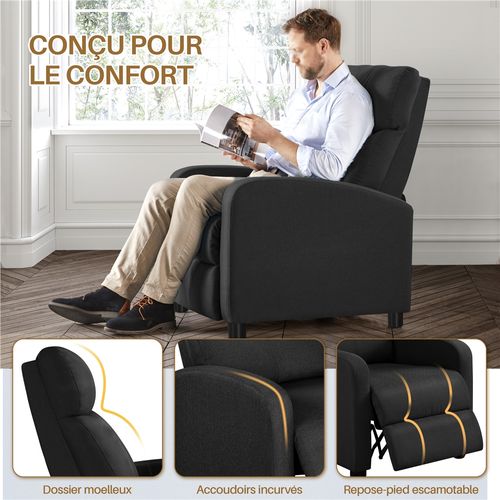 Fauteuil De Relaxation Chaise De Détente Siège De Canapé Fauteuil Relax/chambre à Coucher Tissu