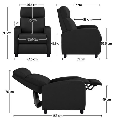 Fauteuil De Relaxation Chaise De Détente Siège De Canapé Fauteuil Relax/chambre à Coucher Tissu