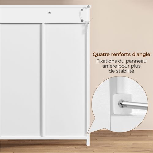 Armoire Meuble Rangement Salle De Bain Cuisine Toilette Chambre En Bois Sur Pied 81 × 30 × 83 Cm