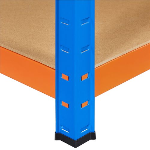 Étagère De Rangement 180 x 120 x 45cm à 5 Niveaux Réglable Cadre en Métal, Orange/bleu