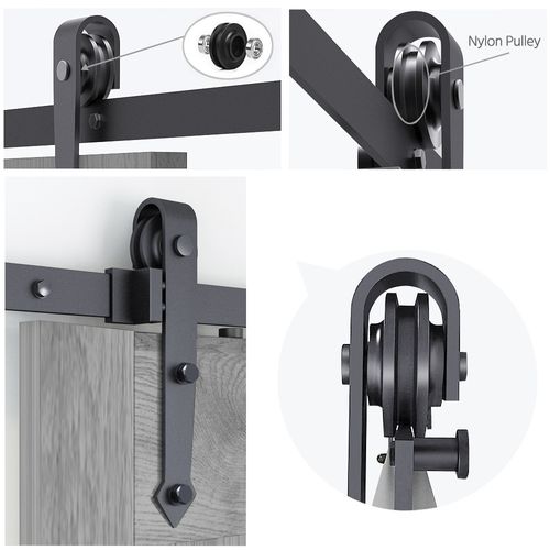 Quincaillerie Kit De Rail Pour Porte Coulissante, Système De Rail Apparent à Simple Ventail.