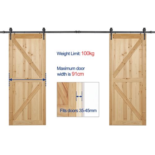 Quincaillerie Kit De Rail Pour Porte Coulissante, Système De Rail Apparent à Simple Ventail.