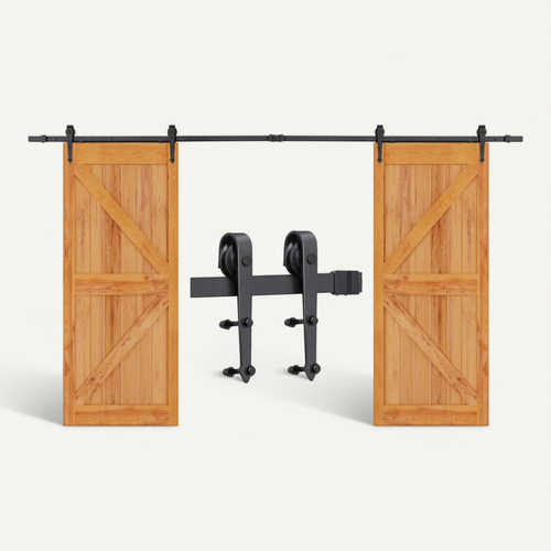 Quincaillerie Kit De Rail Pour Porte Coulissante, Système De Rail Apparent à Simple Ventail.