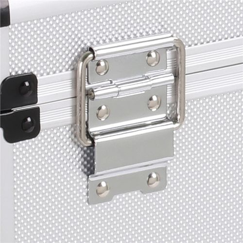 Mallette De Rangement Pour Disques Vinyles De 33 Tours Valise Avec Fermeture à Clé, Argent