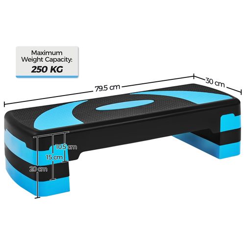 Step D’aérobic Step Fitness Exercice Hauteur Réglable En 3 Niveaux Pour Entraînement , Bleu