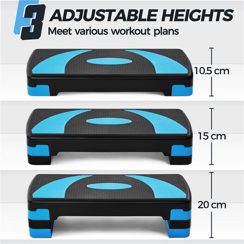 Step D’aérobic Step Fitness Exercice Hauteur Réglable En 3 Niveaux Pour Entraînement , Bleu