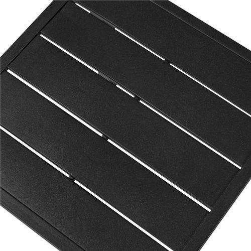 Table Basse D'extérieur Petite Table D'appoint Carrée En Métal Pour Rangement, Noir