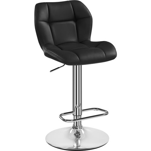 Tabourets / Chaise De Bar Design Capitonné Tabouret De Bar En Similicuir Réglables En Hauteur, Noir