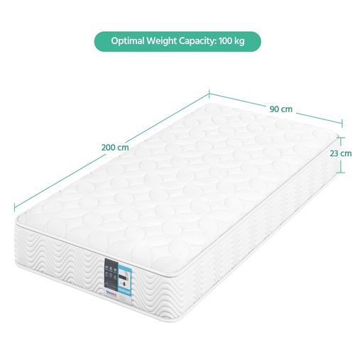 Matelas à Ressorts Ensachés 90×200 Cm Epaisseur 23 cm