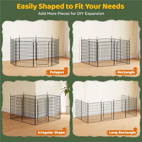 Parc Pour Chien Pliable En Métal Avec Porte Et Piquets Enclos Modulable, 60 × 80 Cm Noir