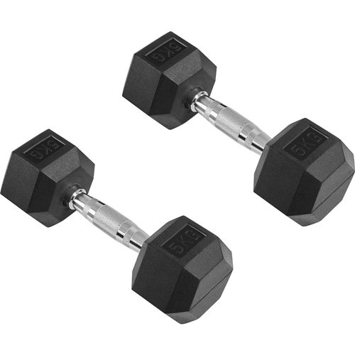 Lot De 2 Haltères Hexagonaux En Métal Gainés De Caoutchouc 2 × 5 Kg
