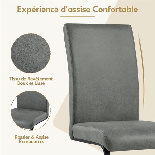 Lot De 2 Chaises De Salle à Manger Chaises Cantilever Avec Pieds Métalliques En U