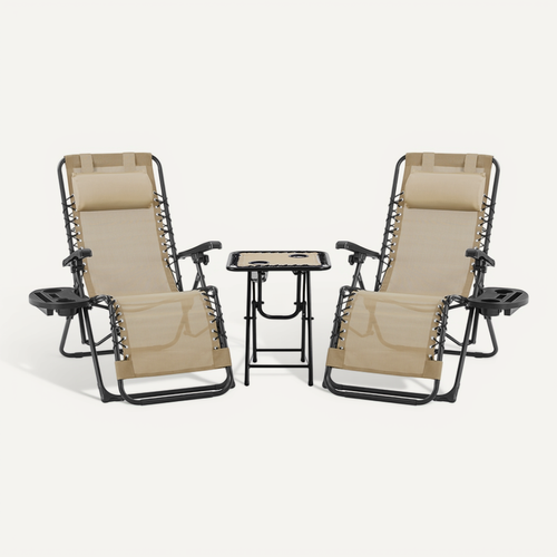 Set De 3 Accessoires Pour Poupée – Chaise Longue Noire, Chapeau De Paille Et Lunettes – Idéal Collection