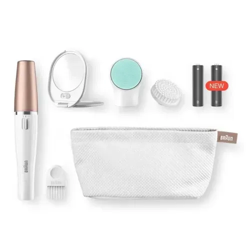 Facespa 851v 3-en-1 Épilateur Électrique Femme Visage Et Épilation Blanc/bronze, Brosse Nettoyante,