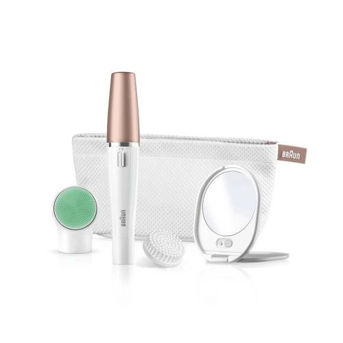 Facespa 851v 3-en-1 Épilateur Électrique Femme Visage Et Épilation Blanc/bronze, Brosse Nettoyante,
