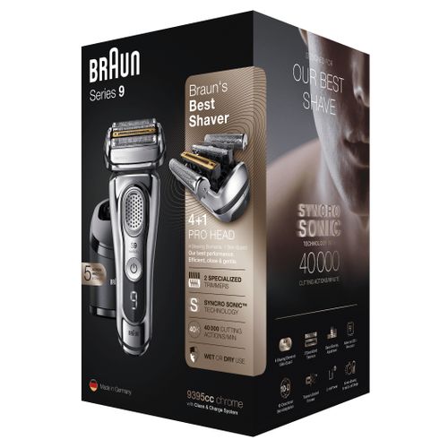 Rasoir Pour Homme Series 9 9395cc Rasoir À Grille Tondeuse Chrome