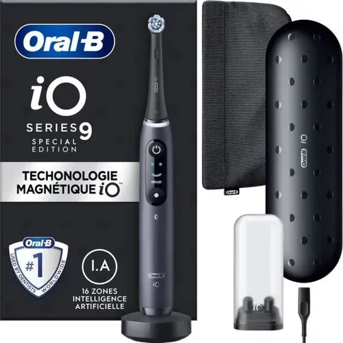 Brosse à Dents Électrique Rechargeable Io9 Noire, 7 Modes, Bluetooth