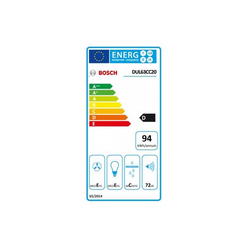 Hotte visière Dul63cc20 Hotte 350 M³/h Blanc D