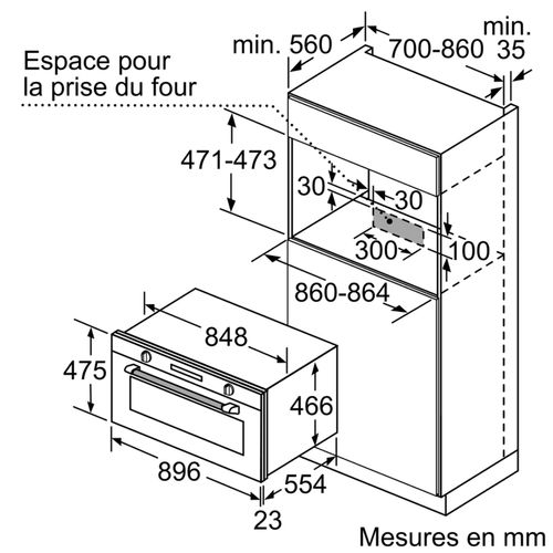 Four Intégrable 85l 90cm A+ Catalyse Inox - Vb558c0s0