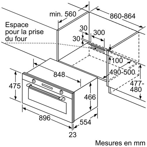 Four Intégrable 85l 90cm A+ Catalyse Inox - Vb558c0s0