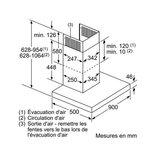 Hotte Décorative Murale 90 cm 55db 718m3/h Inox - Lc97bhp50
