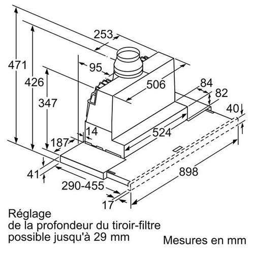 Hotte Télescopique 90cm  729 M3/h Silver - Li97sa531