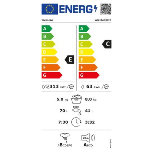 Lave-linge Séchant Frontal 8/5 Kg 1400 Tours/min - Wn34a100ff