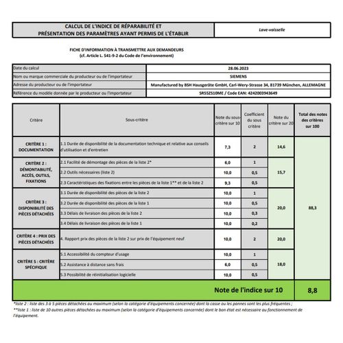 Lave-vaisselle intégrable 45cm 10 Couverts 42db Noir Zeolith® iq500 - Sr55zs10me
