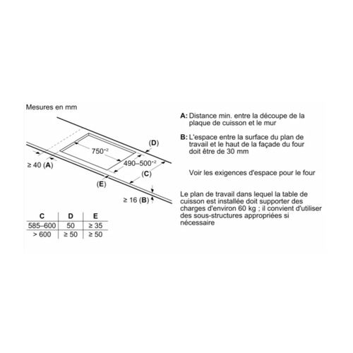 Plaque De Cuisson à Induction 80cm 5 Foyers 7400w T58fhw1l0