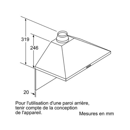 Hotte Décorative Murale 90cm 626m³/h Inox Dwp96bc50
