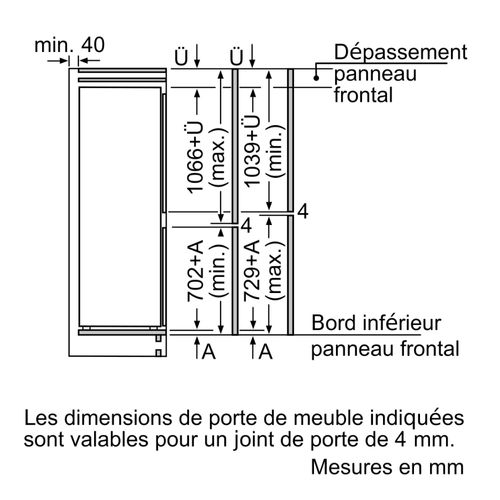 Réfrigérateur Combiné Intégrable À Pantographe 265l - Kis86afe0