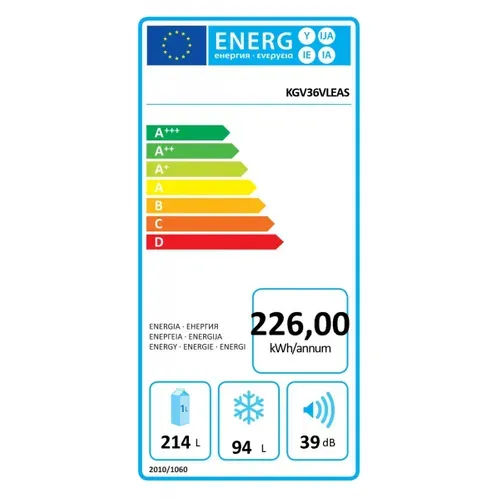 Réfrigérateur congélateur 308l - Kgv 36 Vleas