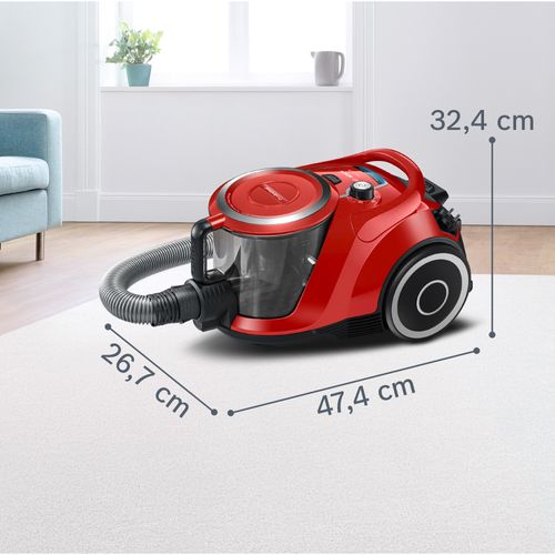 Aspirateur Sans Sac 72db Rouge - Bgs41pet1
