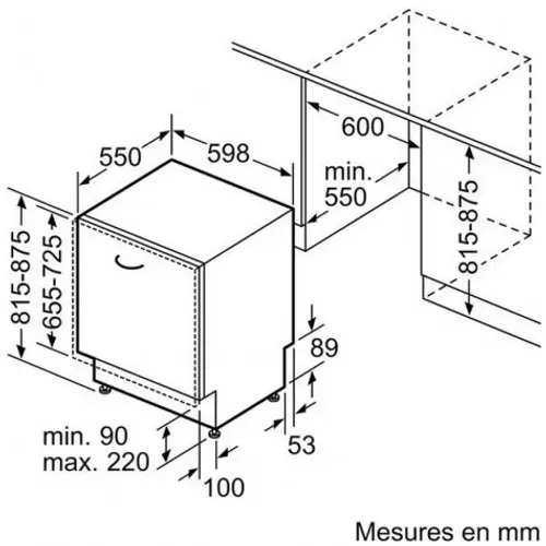 Lave-vaisselle 60cm 13 Couverts Tout Intégrable Smv6ecx93e