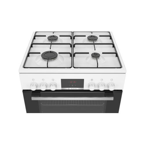 Cuisiniere mixte BOSCH HXN39AD21 4 foyers Blanc vue de profil