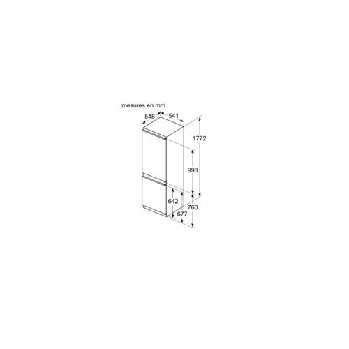 Réfrigérateur congélateur encastrable 260l froid ventilé - Kin86vse0