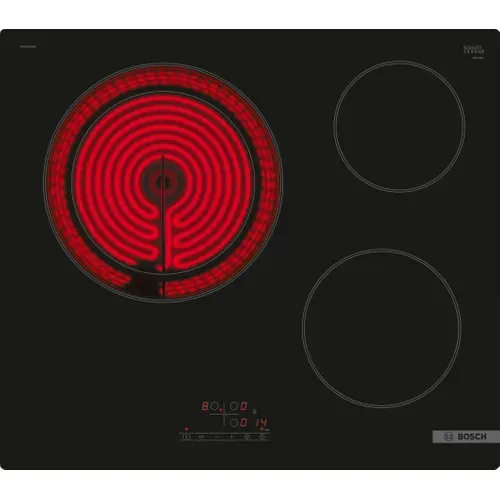 Table vitrocéramique BOSCH PKK61RBB8E 3 foyers vue de face