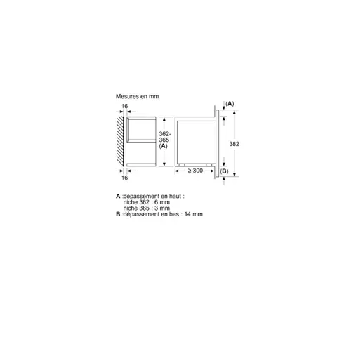 Micro-ondes Simple Encastrable -  Ser8 - Bfl7221b1 - Noir -  21 L  - 38,2 X 59,4 X 31,8 Cm