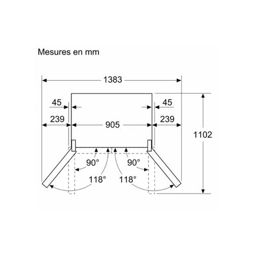 Réfrigérateur Américain 90.5cm 605l No Frost - Kfn96axea