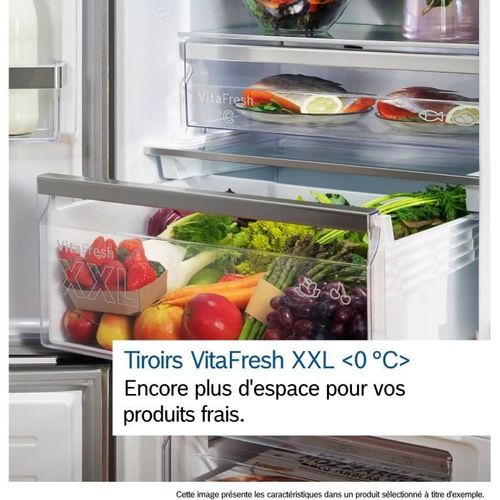 Réfrigérateur Combiné - Kgn36vxct - Classe C - 321 L - 186 X 60 X 66,50 Cm - Acier Brossé Noir