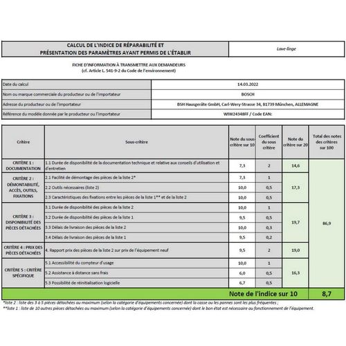 Lave-linge Intégrable 7 kg 1200 trs/mn - Wiw24348ff