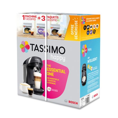 Machine à dosettes Tassimo BOSCH TAS1002N6 + 3 packs T-Discs