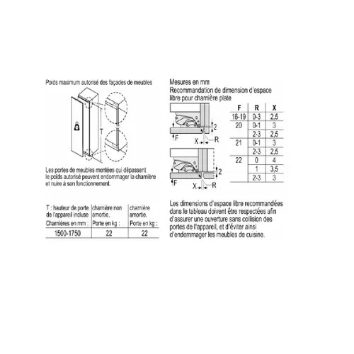 Réfrigérateur 1 Porte Intégrable à Pantographe 310l Blanc Kir81vfe0