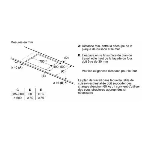 Table De Cuisson Induction 80cm 4 Feux 7400w Noir - Pvs831hc1e