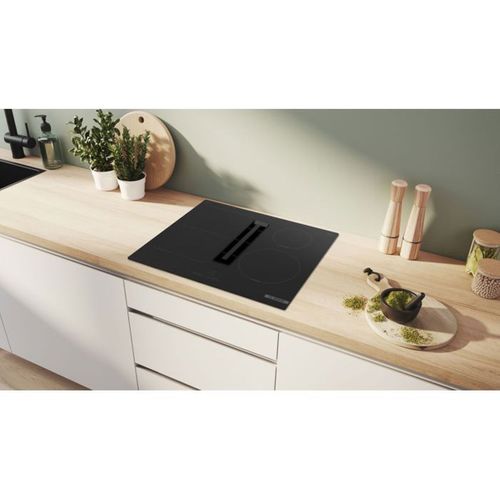 Table Induction Aspirante 60 Cm Noire, 4 Zones, Combizone