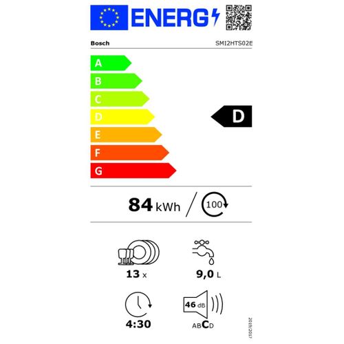Lave-vaisselle Intégré 60 Cm 13 couverts 46 dB - Smi2hts02e