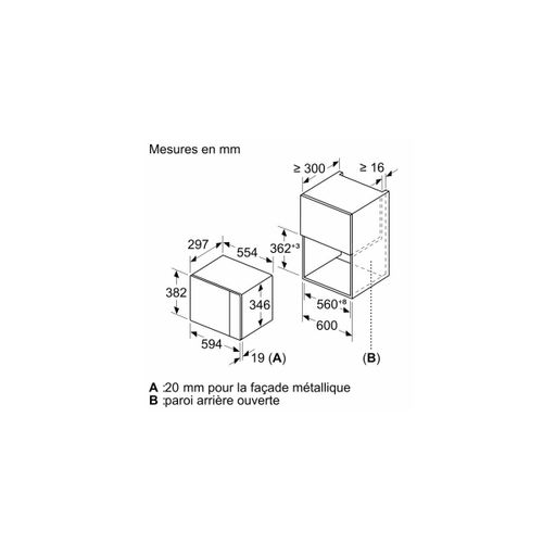 Micro-ondes Solo Encastrable 20l 800w Noir - Bfl523mb1f