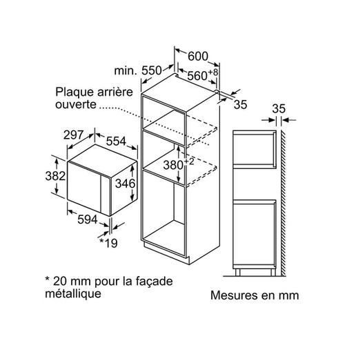 Micro-ondes Encastrable Monofonction 20l 800w - Bfl523mw1f