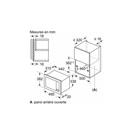 Micro-ondes encastrable BOSCH BFL523MB3F vue accessoires